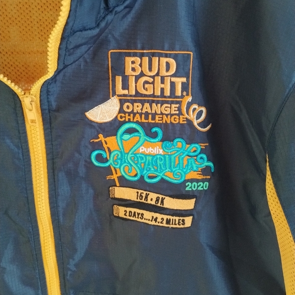 Leslie Jordan Jacket Bud Light Orange Challenge Size M Marathon Pullover 15k-8k - Picture 6 of 6